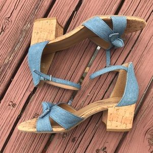 Denim Strappy Heels by Aerosoles